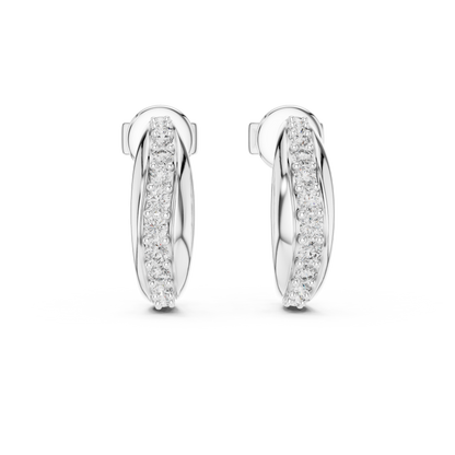 Rose Gold Diamond Half-Hoop Earrings – Classic Radiance