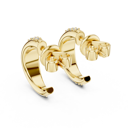 Rose Gold Diamond Half-Hoop Earrings – Classic Radiance