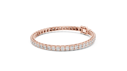 30 Pointer Round Diamond Tennis Bracelet in 14K Yellow Gold