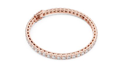 11 Pointer Round Cut Diamond Tennis Bracelet in White Gold | Elegant Luxury Bracelet