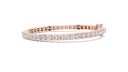 11 Pointer Round Cut Diamond Tennis Bracelet in White Gold | Elegant Luxury Bracelet