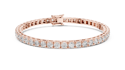 11 Pointer Round Cut Diamond Tennis Bracelet in White Gold | Elegant Luxury Bracelet