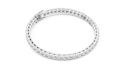 30 Pointer Round Diamond Tennis Bracelet in 14K Yellow Gold