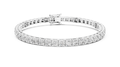 30 Pointer Round Diamond Tennis Bracelet in 14K Yellow Gold