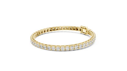 11 Pointer Round Cut Diamond Tennis Bracelet in White Gold | Elegant Luxury Bracelet