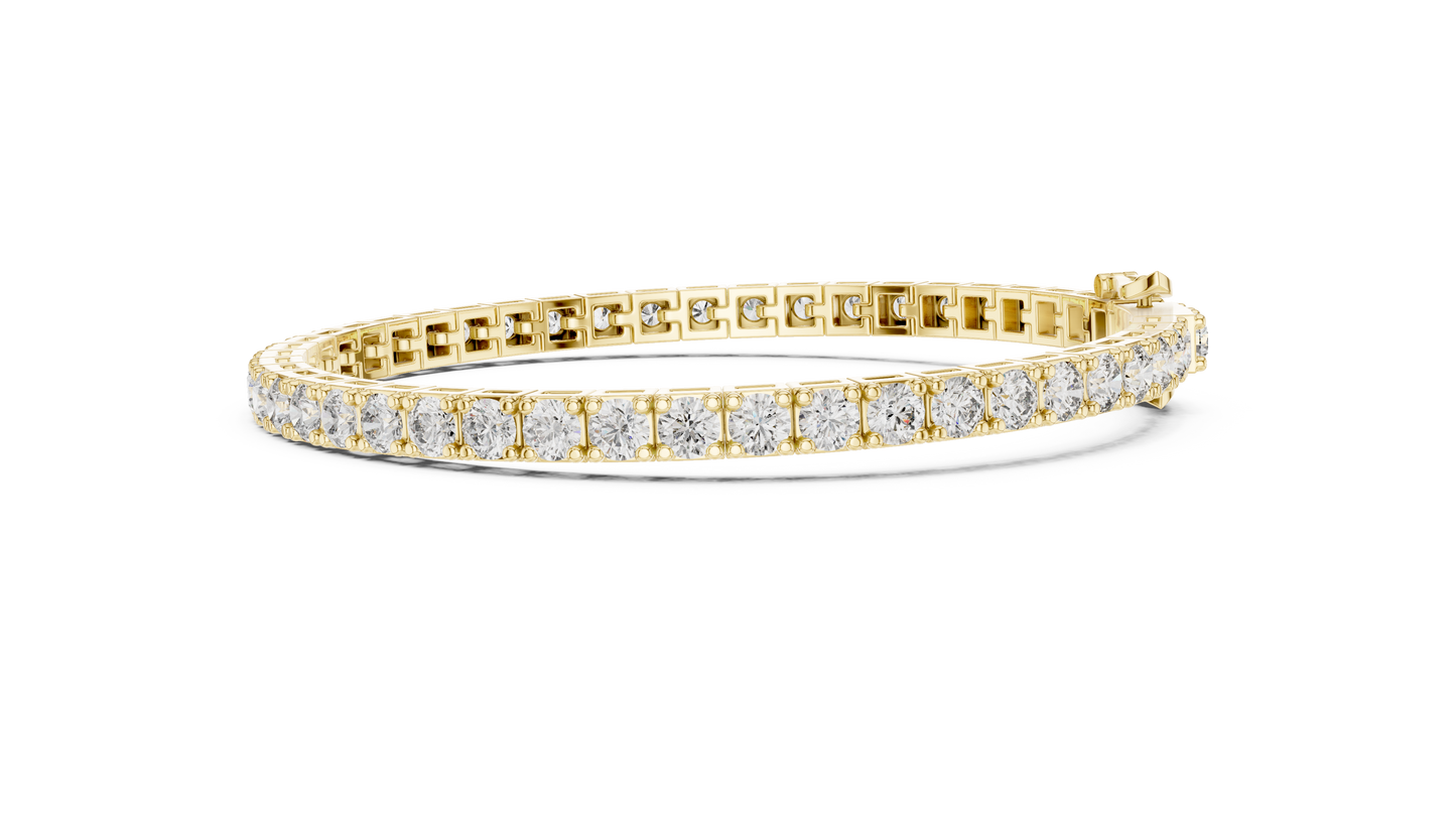 11 Pointer Round Cut Diamond Tennis Bracelet in White Gold | Elegant Luxury Bracelet