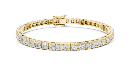 11 Pointer Round Cut Diamond Tennis Bracelet in White Gold | Elegant Luxury Bracelet