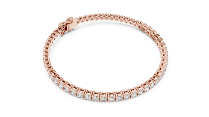 6.5 Pointer Round Diamond Tennis Chain Bracelet in Yellow Gold | Classic Luxury Bracelet