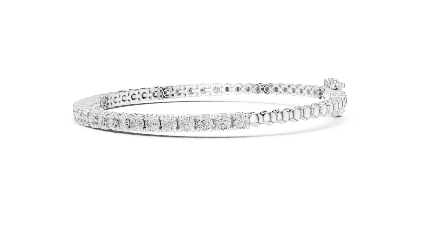 6.5 Pointer Round Diamond Tennis Chain Bracelet in Yellow Gold | Classic Luxury Bracelet