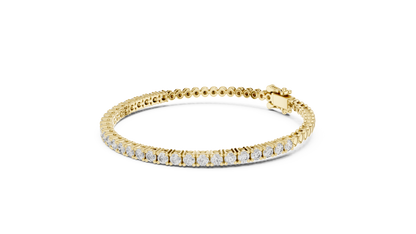 6.5 Pointer Round Diamond Tennis Chain Bracelet in Yellow Gold | Classic Luxury Bracelet