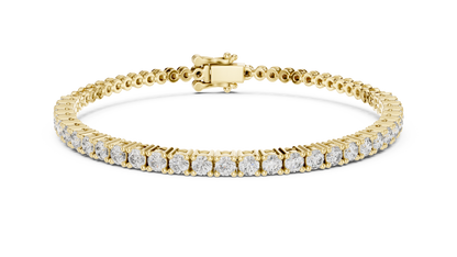 6.5 Pointer Round Diamond Tennis Chain Bracelet in Yellow Gold | Classic Luxury Bracelet