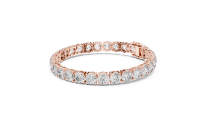80 Pointer Round Diamond Tennis Bracelet in Rose Gold | Luxury Statement Bracelet