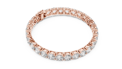 80 Pointer Round Diamond Tennis Bracelet in Rose Gold | Luxury Statement Bracelet