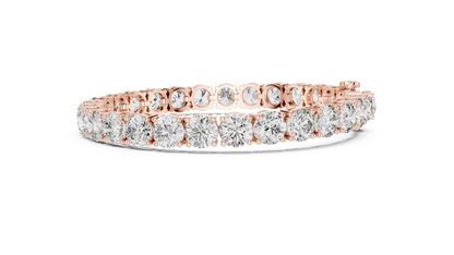 80 Pointer Round Diamond Tennis Bracelet in Rose Gold | Luxury Statement Bracelet
