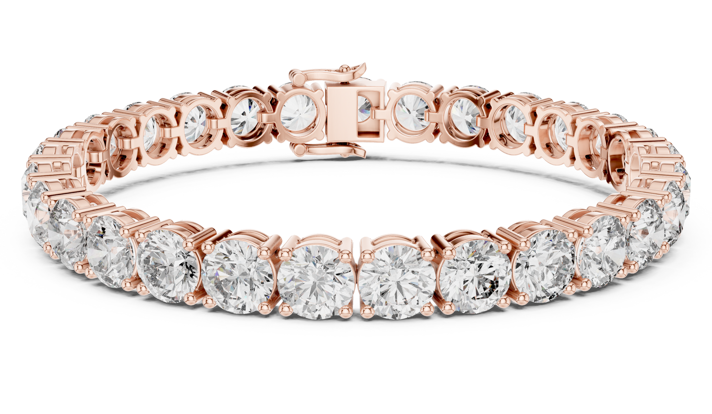 80 Pointer Round Diamond Tennis Bracelet in Rose Gold | Luxury Statement Bracelet
