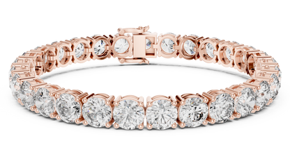 80 Pointer Round Diamond Tennis Bracelet in Rose Gold | Luxury Statement Bracelet