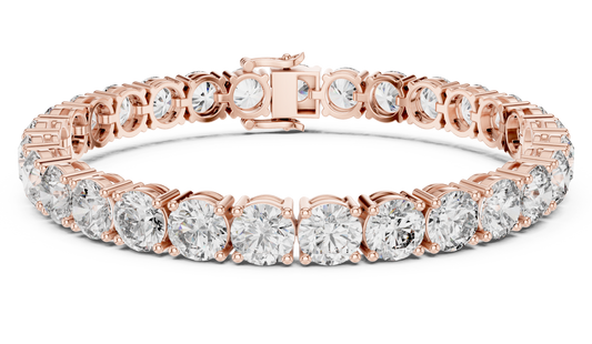 80 Pointer Round Diamond Tennis Bracelet in Rose Gold | Luxury Statement Bracelet