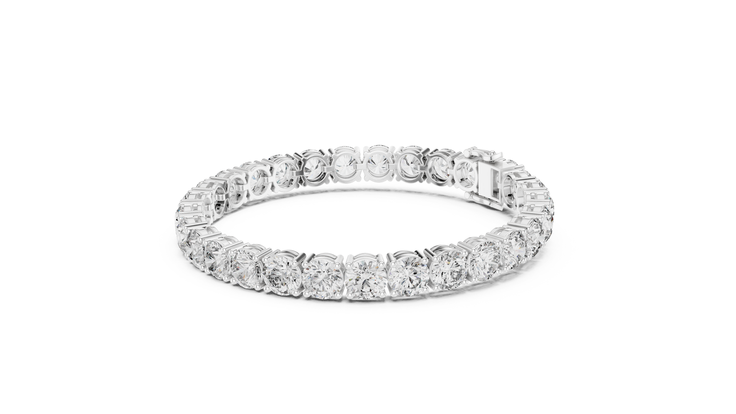 80 Pointer Round Diamond Tennis Bracelet in Rose Gold | Luxury Statement Bracelet