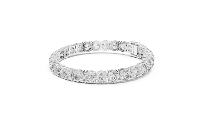 80 Pointer Round Diamond Tennis Bracelet in Rose Gold | Luxury Statement Bracelet