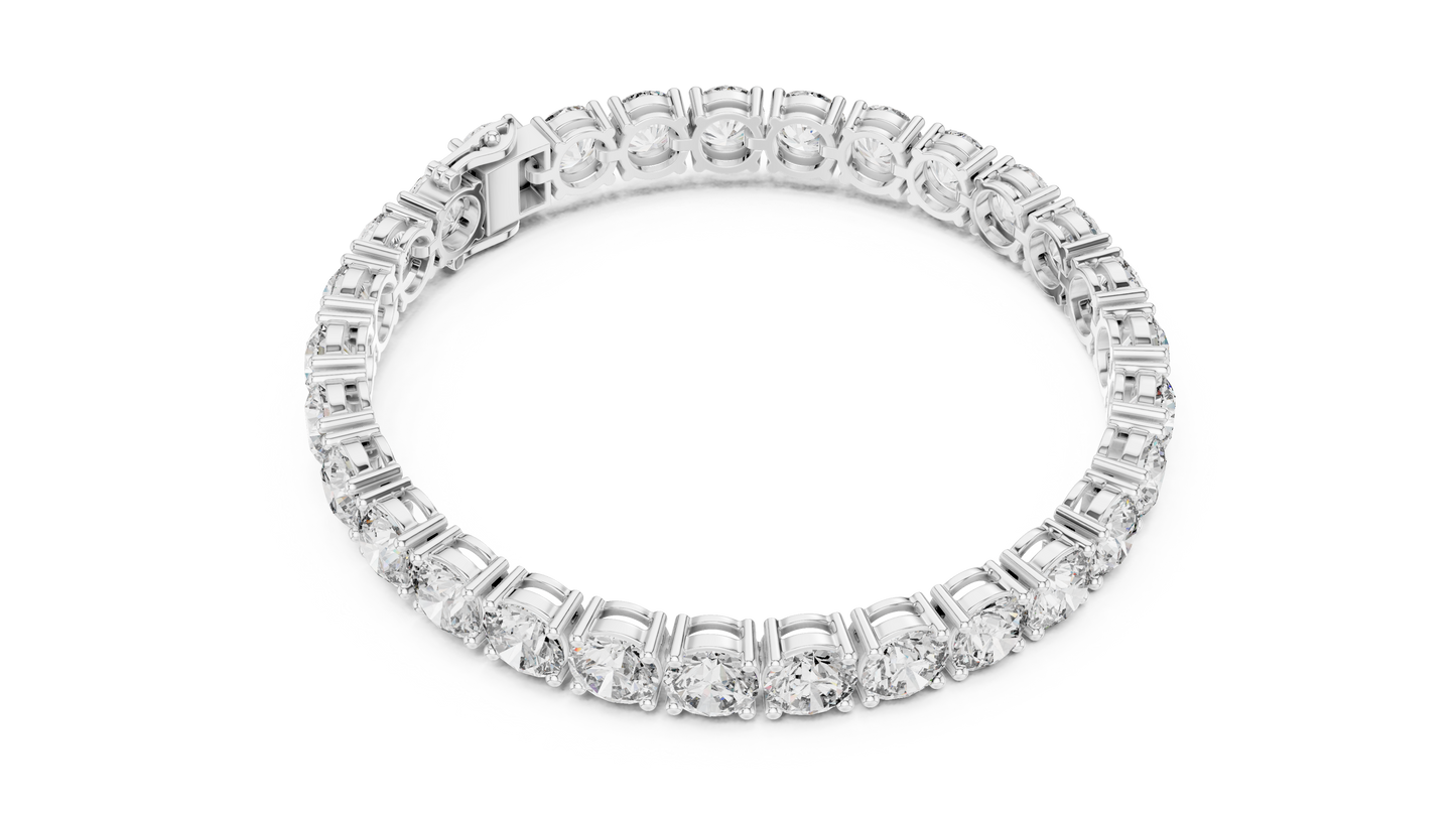 80 Pointer Round Diamond Tennis Bracelet in Rose Gold | Luxury Statement Bracelet
