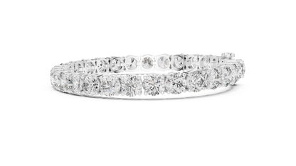 80 Pointer Round Diamond Tennis Bracelet in Rose Gold | Luxury Statement Bracelet