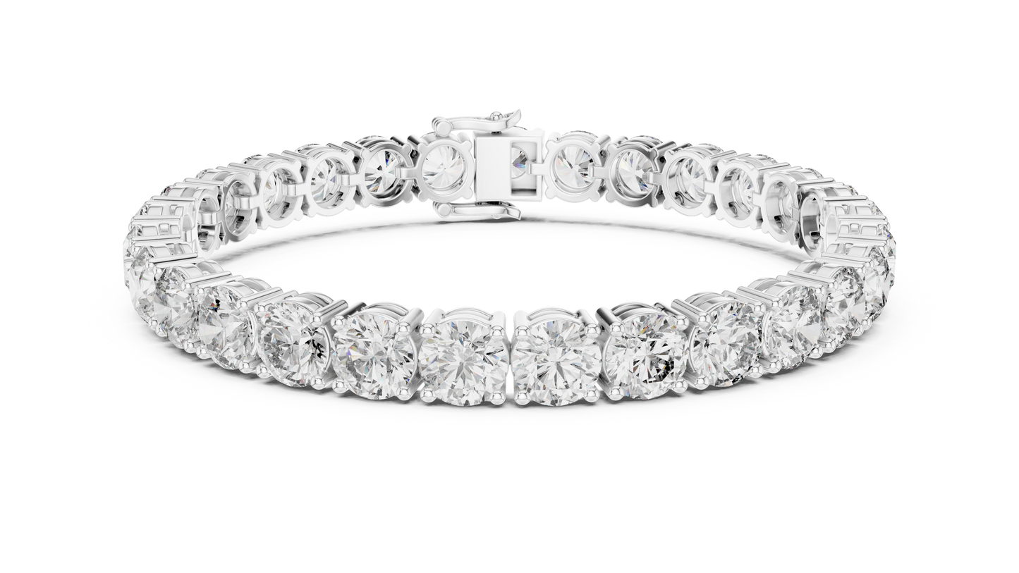 80 Pointer Round Diamond Tennis Bracelet in Rose Gold | Luxury Statement Bracelet