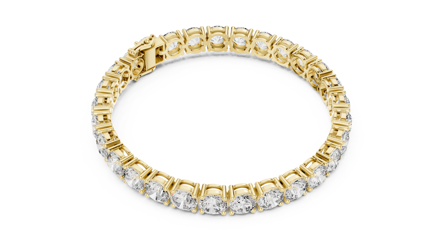 80 Pointer Round Diamond Tennis Bracelet in Rose Gold | Luxury Statement Bracelet