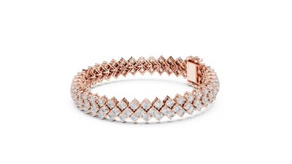 Round Diamond Cluster Bracelet in Rose Gold