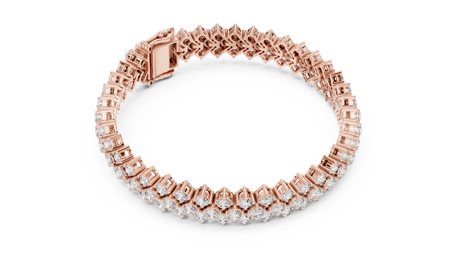 Round Diamond Cluster Bracelet in Rose Gold