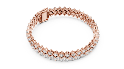 Round Diamond Cluster Bracelet in Rose Gold