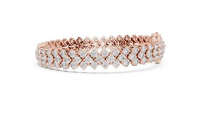 Round Diamond Cluster Bracelet in Rose Gold