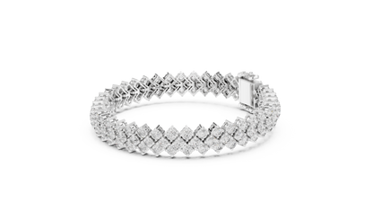Round Diamond Cluster Bracelet in Rose Gold