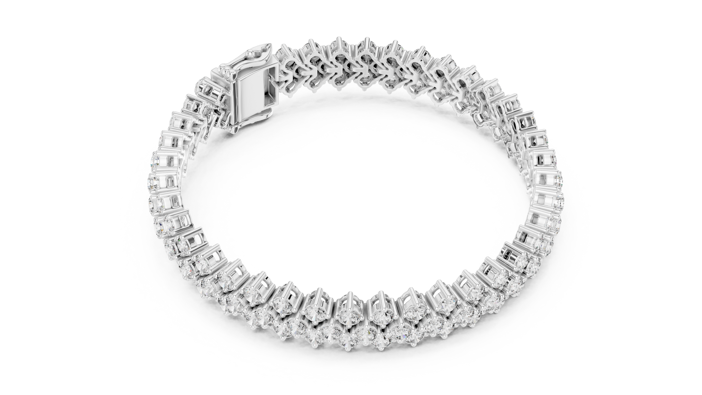 Round Diamond Cluster Bracelet in Rose Gold