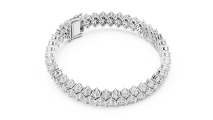 Round Diamond Cluster Bracelet in Rose Gold