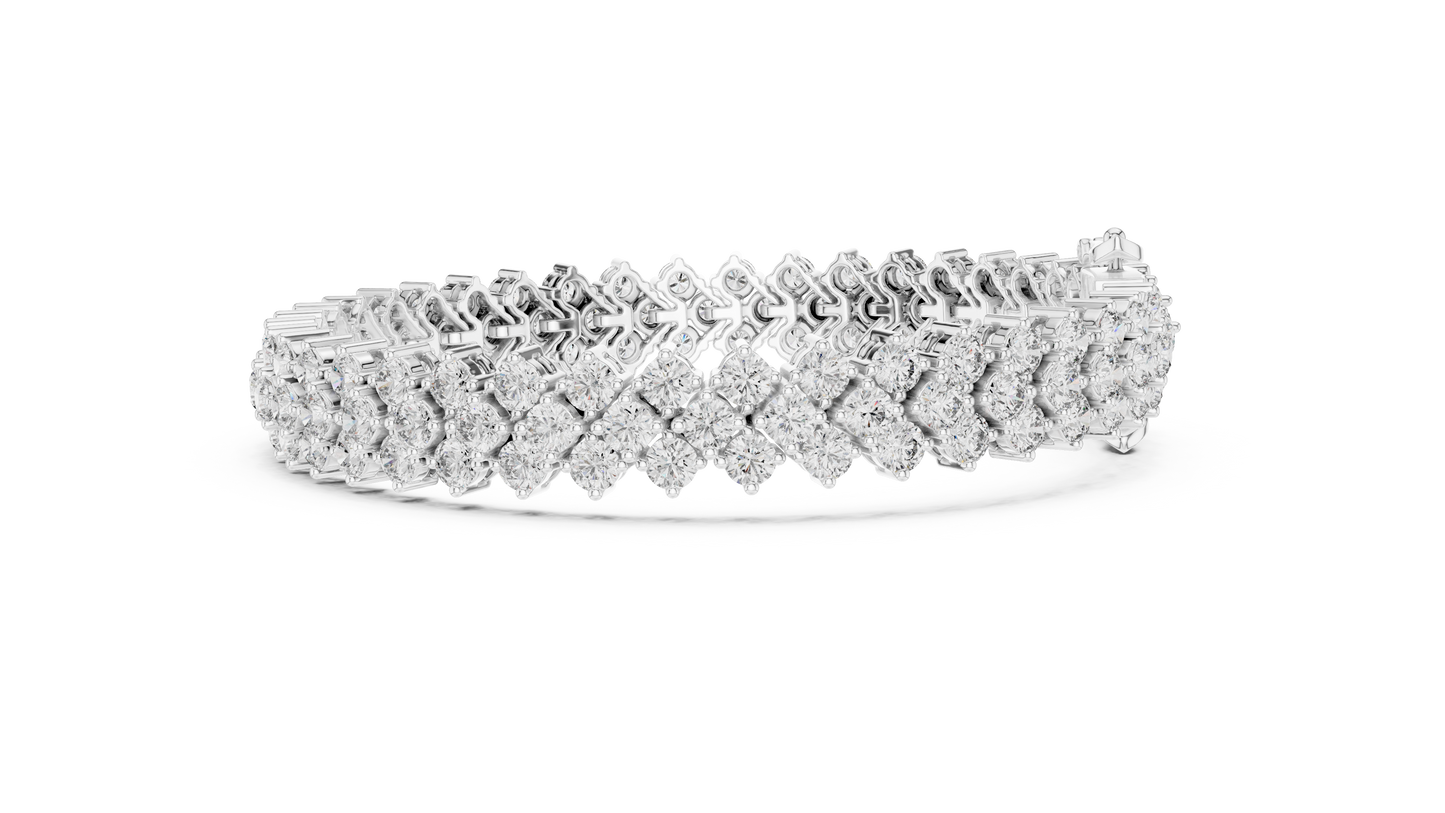 Round Diamond Cluster Bracelet in Rose Gold