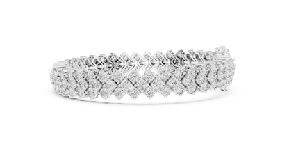 Round Diamond Cluster Bracelet in Rose Gold