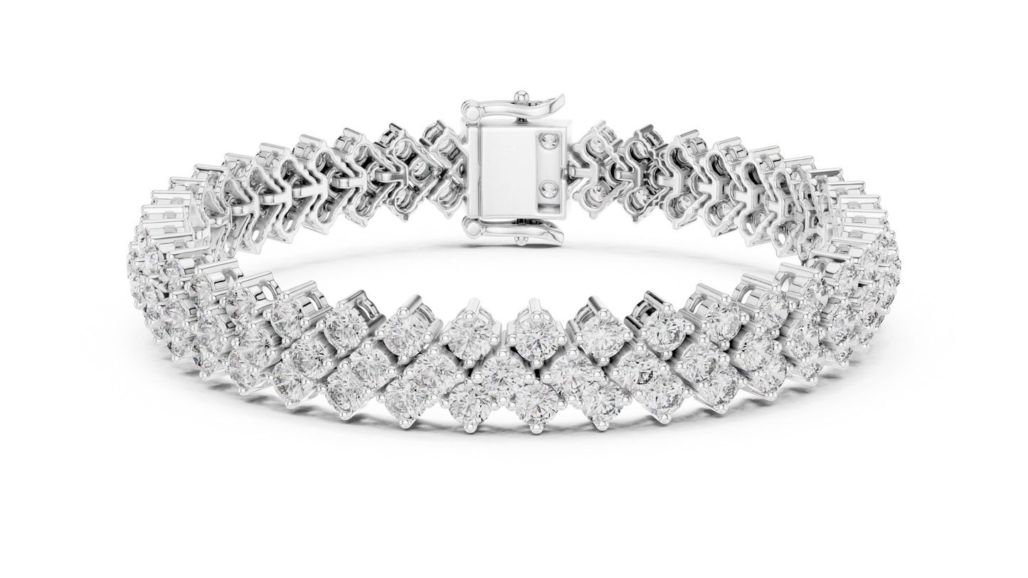 Round Diamond Cluster Bracelet in Rose Gold