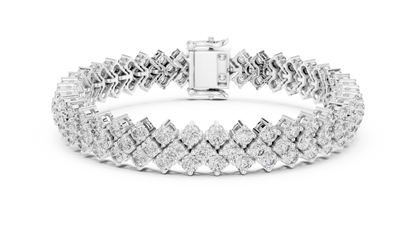 Round Diamond Cluster Bracelet in Rose Gold