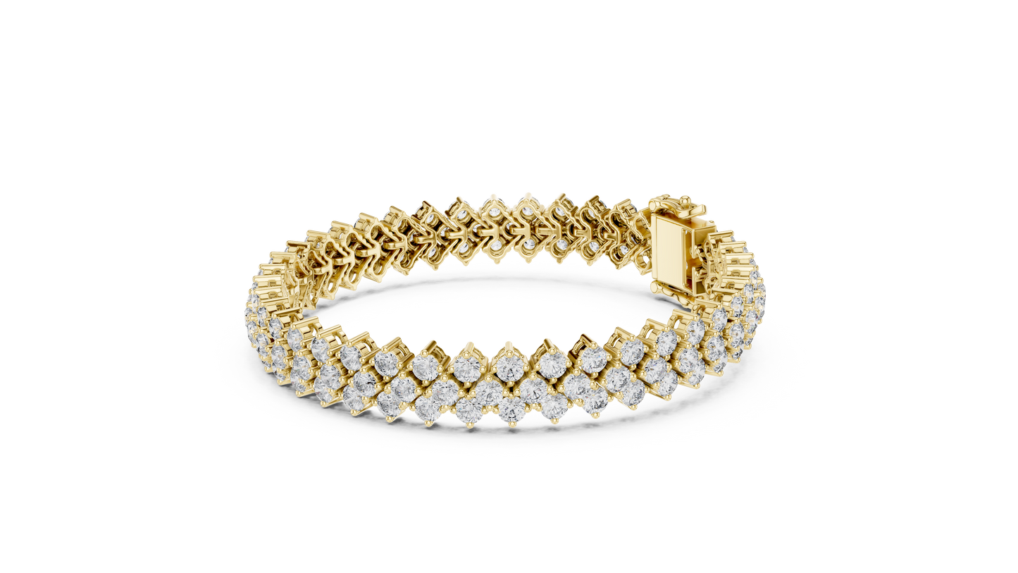 Round Diamond Cluster Bracelet in Rose Gold