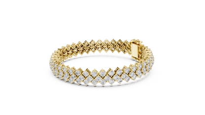 Round Diamond Cluster Bracelet in Rose Gold