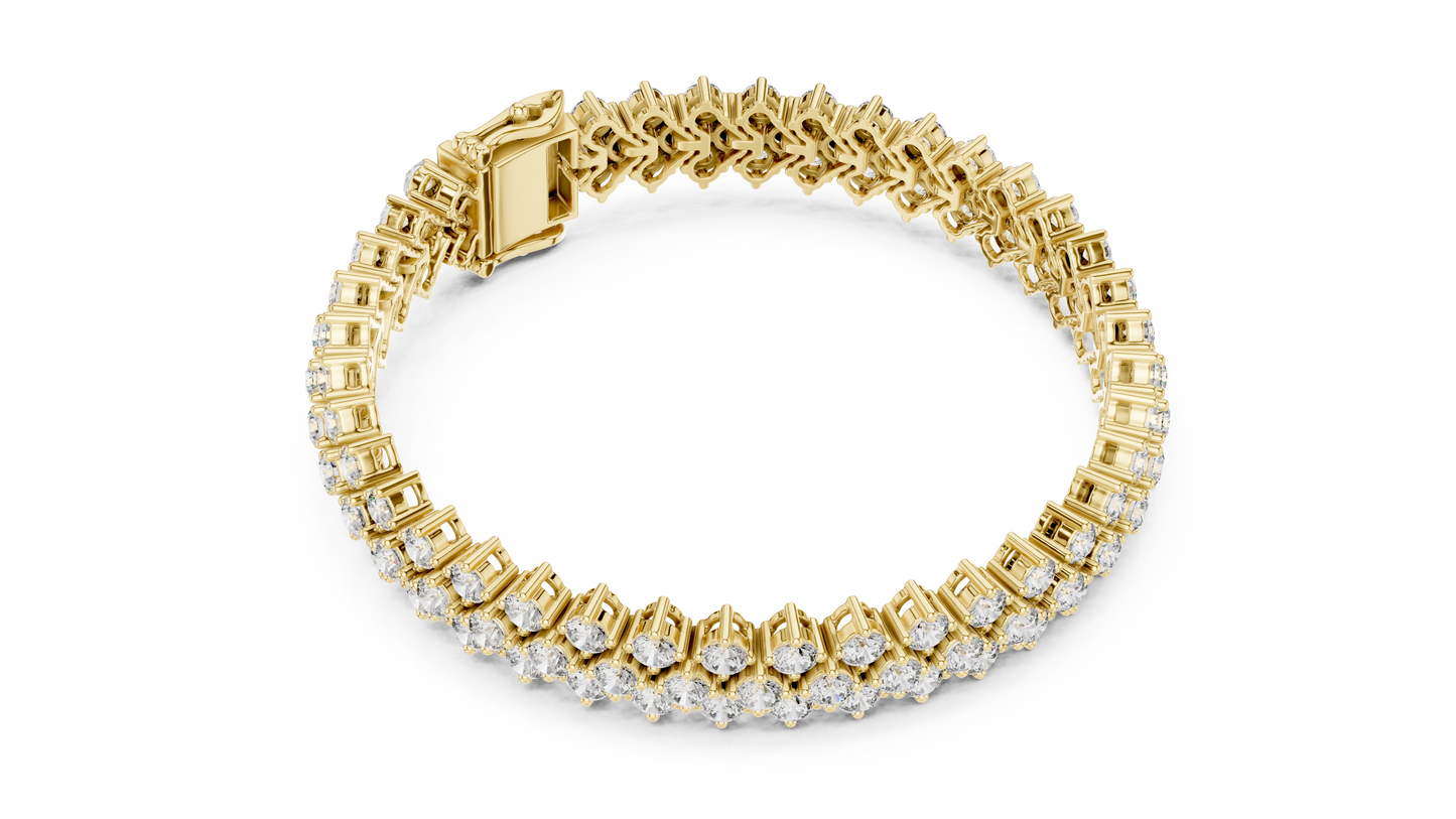 Round Diamond Cluster Bracelet in Rose Gold