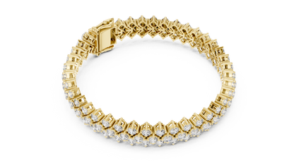 Round Diamond Cluster Bracelet in Rose Gold