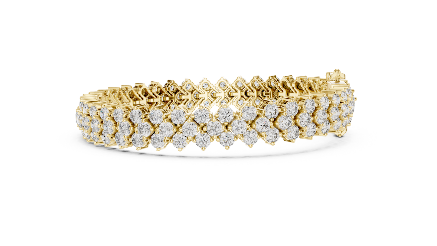 Round Diamond Cluster Bracelet in Rose Gold