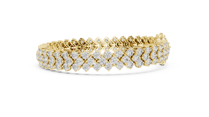 Round Diamond Cluster Bracelet in Rose Gold