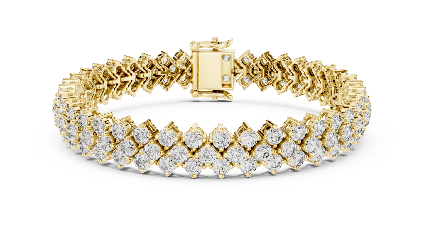 Round Diamond Cluster Bracelet in Rose Gold