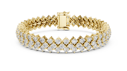 Round Diamond Cluster Bracelet in Rose Gold