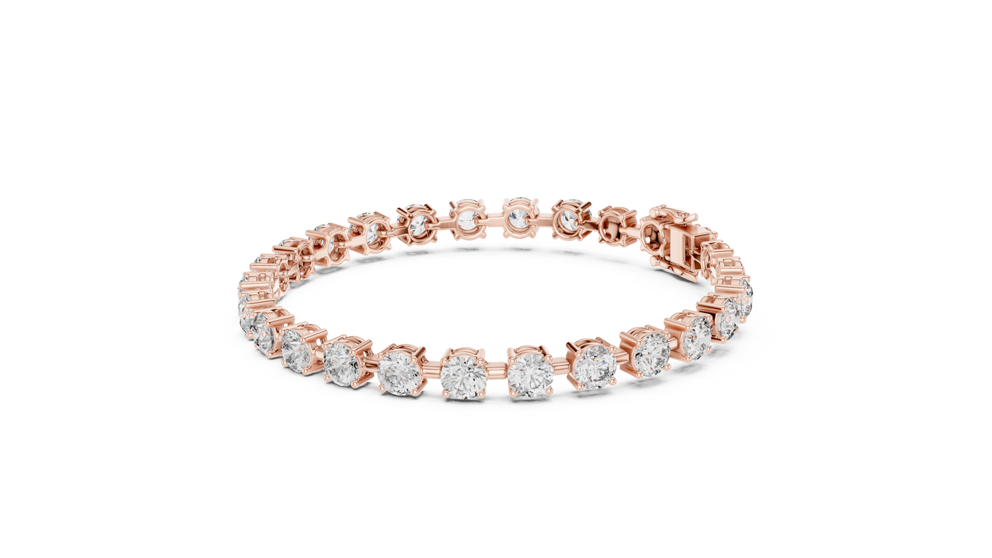 50 Pointer Round Brilliant Diamond Tennis Bracelet in White Gold | Classic Luxury Bracelet