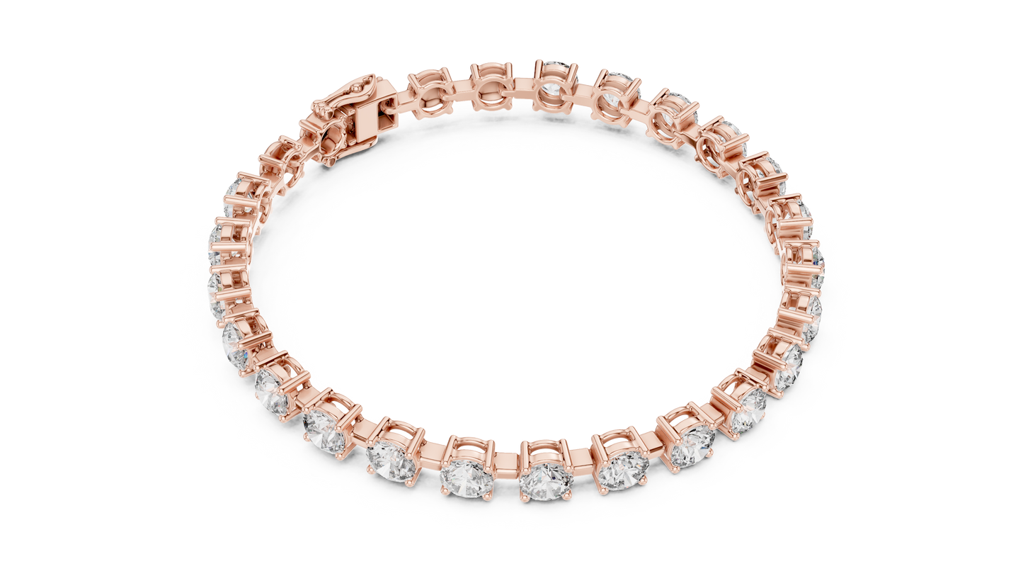 50 Pointer Round Brilliant Diamond Tennis Bracelet in White Gold | Classic Luxury Bracelet