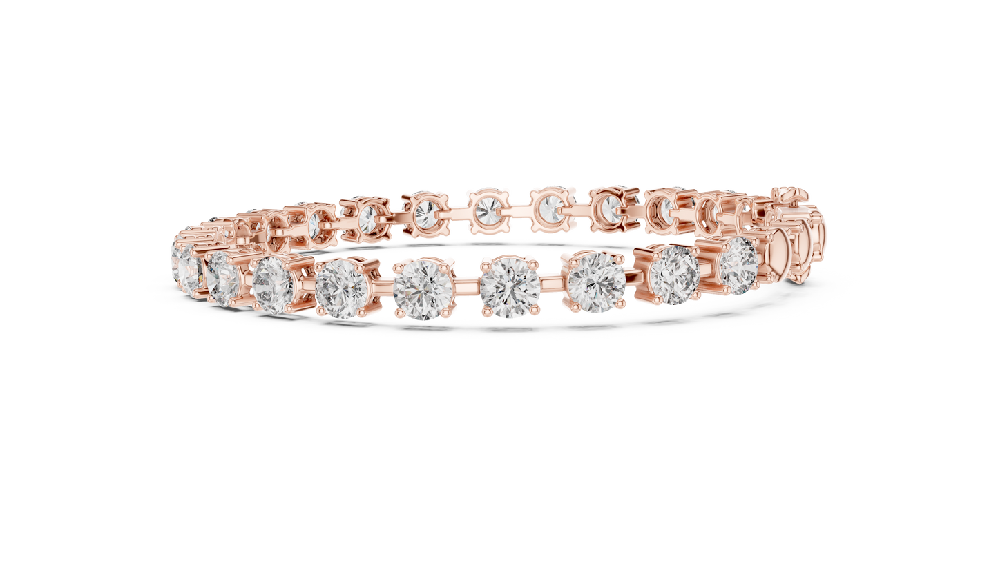 50 Pointer Round Brilliant Diamond Tennis Bracelet in White Gold | Classic Luxury Bracelet
