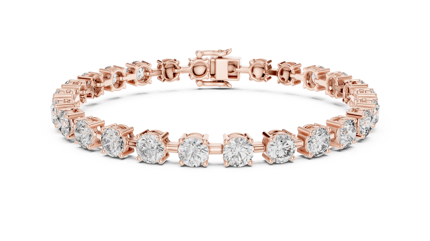 50 Pointer Round Brilliant Diamond Tennis Bracelet in White Gold | Classic Luxury Bracelet